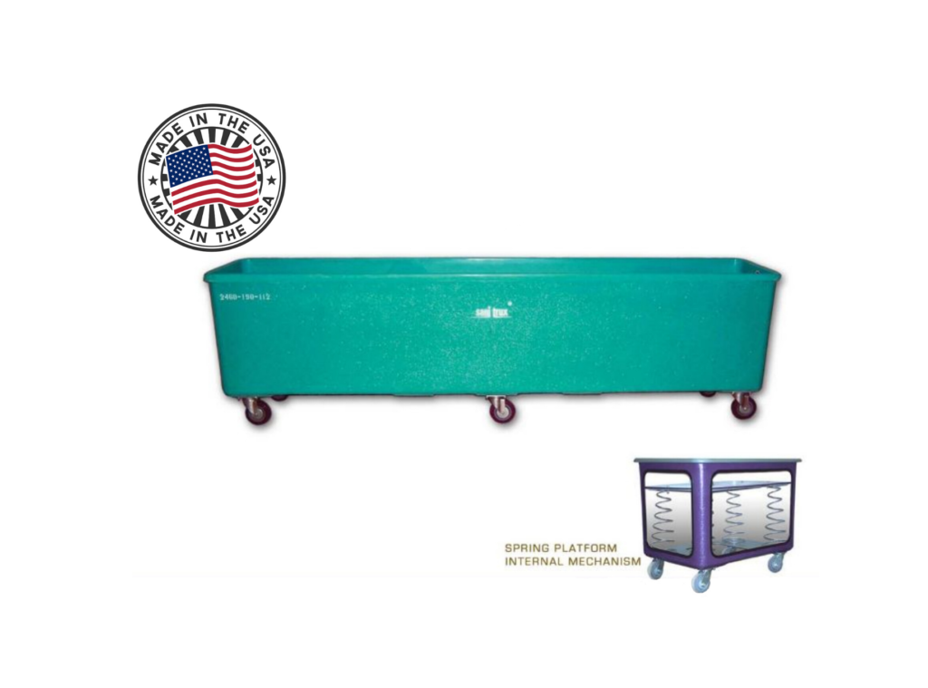 Sanitrux® Spring Platform Heavy Duty Commercial Laundry Cart On Wheels ...