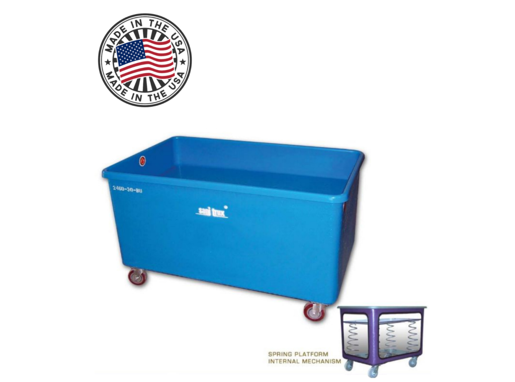 Sanitrux® Spring Platform Heavy Duty Commercial Laundry Cart On Wheels ...