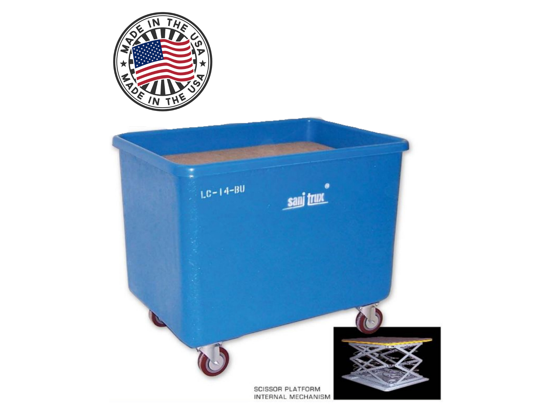 Sanitrux® Library Cart On Wheels LC-14